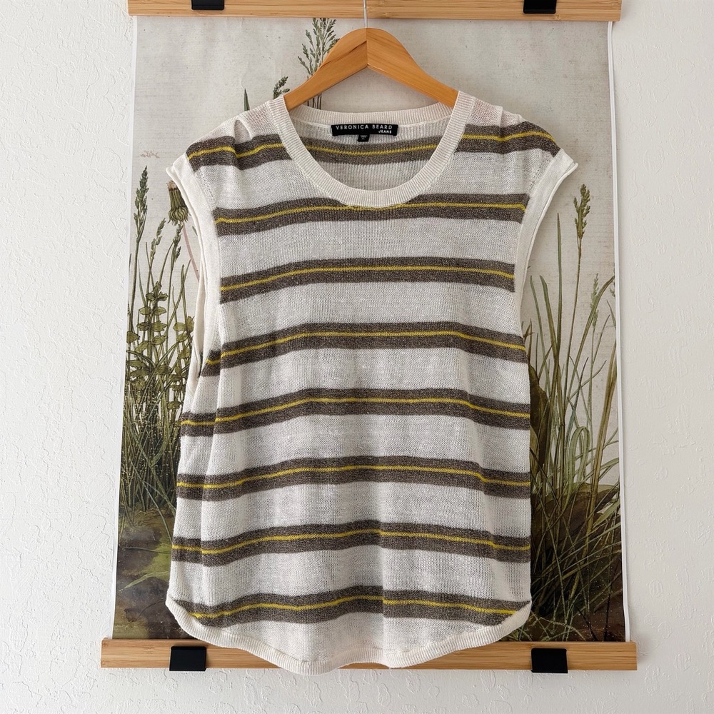 Veronica Beard Striped Muscle Tee